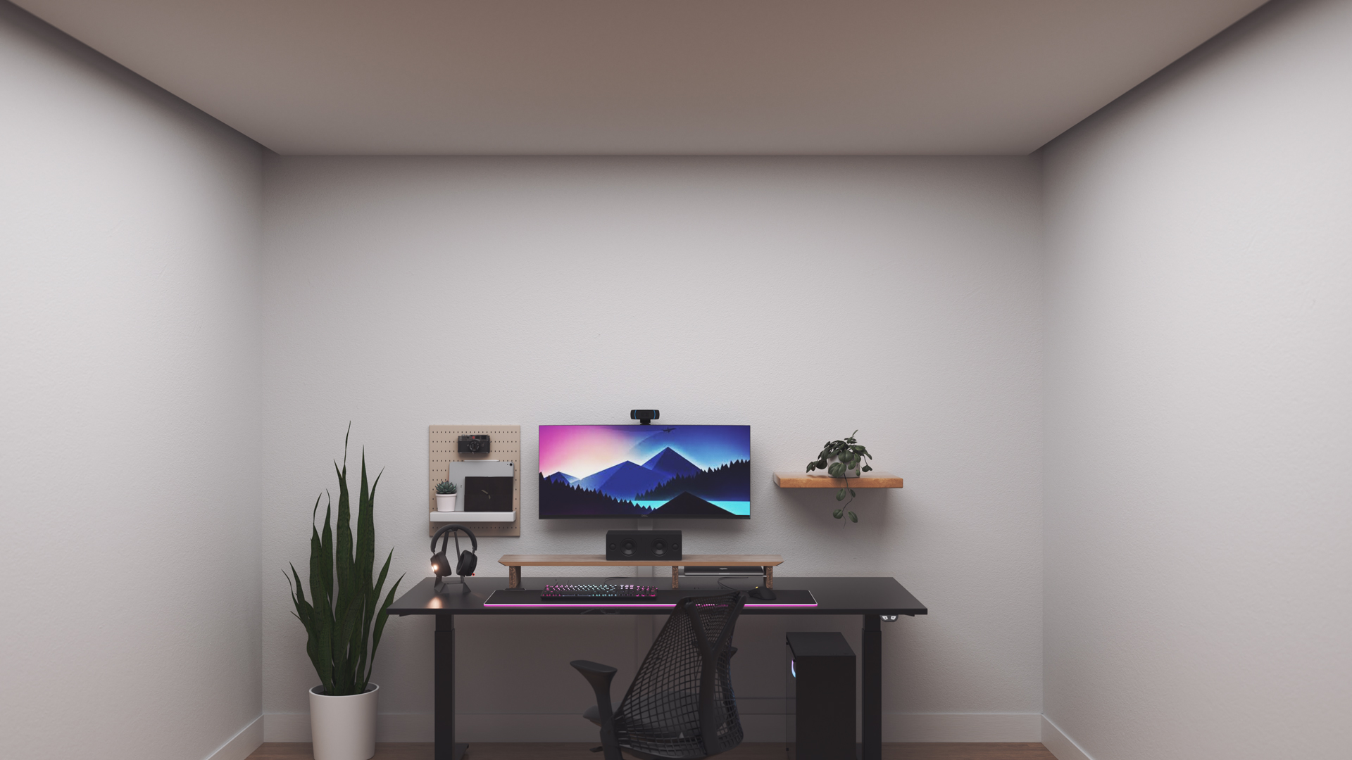 Minimalistic style gaming setup