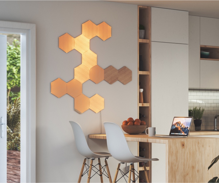 | Wood Hexagons Nanoleaf Smart LED Elements (Colombia) Look