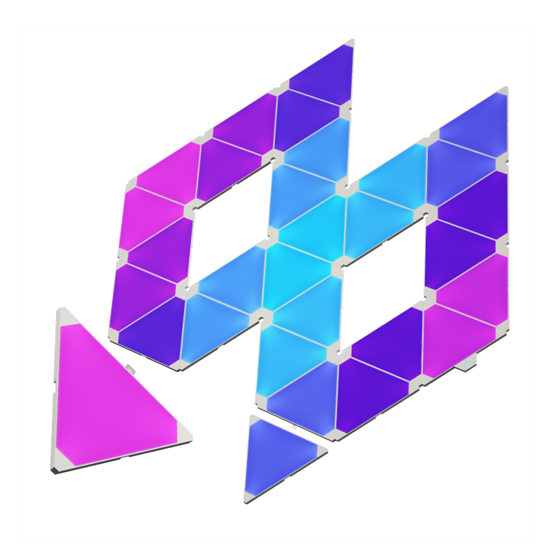 Paneles de luz modulares inteligentes triangulares que cambian de color Nanoleaf Light Panels. Paquete de expansión de 30. Similar a Philips Hue o Lifx. HomeKit, Google Assistant, Amazon Alexa, IFTTT. 